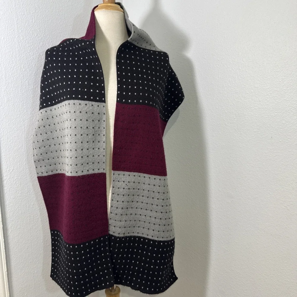 Gruppo Italiano Scarf Unisex Colorblock Dot Print Winter‎ Wrap 74x11 Classic